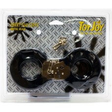 Меховые черные наручники с ключами (Toy Joy 3006009505)