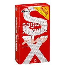 Утолщенные презервативы Sagami Xtreme Feel Long с точками - 10 шт. (Sagami Sagami Xtreme Feel Long №10)