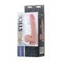 Телесный перезаряжаемый вибратор REALSTICK ELITE VIBRO с пультом ДУ - 21 см. (ToyFa 987001)