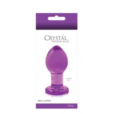 Фиолетовая стеклянная анальная пробка Crystal Medium - 7,6 см. (NS Novelties NSN-0701-25)