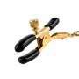 Чёрные с золотом зажимы на соски Gold Chain Nipple Clamps (Pipedream PD3977-27)