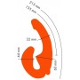 Оранжевый анатомический страпон с вибрацией (Главсексмаг GSM101022)