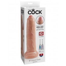 Телесный необрезанный фаллоимитатор на присоске 9  Uncut Cock - 25,4 см. (Pipedream PD5562-21)