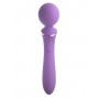 Фиолетовый двусторонний вибростимулятор Duo Wand Massage-Her - 19,6 см. (Pipedream PD4940-12)