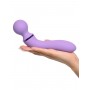 Фиолетовый двусторонний вибростимулятор Duo Wand Massage-Her - 19,6 см. (Pipedream PD4940-12)