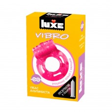 Розовое эрекционное виброкольцо Luxe VIBRO  Ужас Альпиниста  + презерватив (Luxe Luxe VIBRO  Ужас Альпиниста  new)