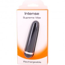 Черная перезаряжаемая вибропуля INTENSE SUPREME VIBE - 9,5 см. (Seven Creations 51100)