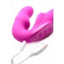 Розовый безремневой страпон с вибрацией Evoke Rechargeable Vibrating Strap On - 24,7 см. (XR Brands AF624-Pink)