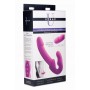 Розовый безремневой страпон с вибрацией Evoke Rechargeable Vibrating Strap On - 24,7 см. (XR Brands AF624-Pink)