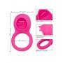 Ярко-розовое эрекционное кольцо Silicone Rechargeable Teasing Tongue Enhancer (California Exotic Novelties SE-1841-70-3)