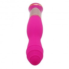 Ярко-розовый вибратор с ротацией ECSTASY Deluxe Rippled Vibe - 20 см. (Howells 173806pink)