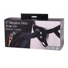 Черный поясной фаллоимитатор с вибрацией 5INCH VIBRATION DILDO STRAP-ON - 12,5 см. (Seven Creations 51128)