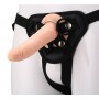 Телесный страпон на черных трусиках STRAP ON REAL DILDO - 20 см. (Dream Toys 21706)