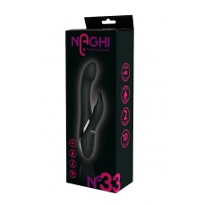 Черный вибратор-кролик NAGHI NO.33 RECHARGEABLE DUO VIBRATOR - 23 см. (Tonga 530033)