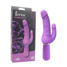 Фиолетовый вибратор Levina Double Penis - 21,5 см. (Howells 88006 purple)