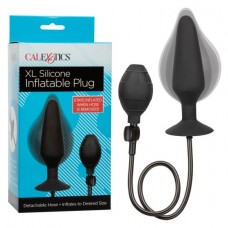 Черная расширяющаяся анальная пробка XL Silicone Inflatable Plug - 16 см. (California Exotic Novelties SE-0430-30-3)