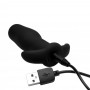 Черная анальная вибровтулка Anal Plug with Remote Control - 8 см. (XR Brands AF945)