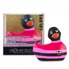 Вибратор-уточка I Rub My Duckie 2.0 Colors с черно-розовыми полосками (Big Teaze Toys 27372)