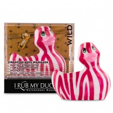 Вибратор-уточка I Rub My Duckie 2.0 Wild с розово-белым анималистическим принтом (Big Teaze Toys 27382)