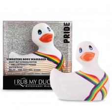 Белый вибратор-уточка I Rub My Duckie 2.0 Pride (Big Teaze Toys 27384)