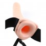 Телесный полый страпон с вибрацией 8  Vibrating Hollow Strap-On - 20,5 см. (Pipedream PD3361-21)