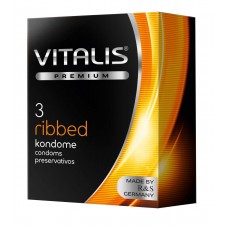 Ребристые презервативы VITALIS PREMIUM ribbed - 3 шт. (Vitalis VITALIS PREMIUM №3 ribbed)