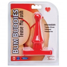 Красная анальная пробка Bum Buddies Tease My Tush, Intermediate Silicone Anal Plug - 12 см. (Topco Sales 1003030)