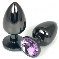 Черная анальная пробка с сиреневым кристаллом - 7,5 см. (Vandersex 400-VLM) Черная анальная пробка с сиреневым кристаллом - 7,5 см. (Vandersex 400-VLM)