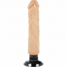 Телесный вибратор на присоске Basecock Realistic Vibrator 2in1 - 20 см. (DreamLove D-223029)