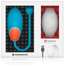 Голубое виброяйцо с белым пультом-часами Wearwatch Egg Wireless Watchme (DreamLove D-227550)