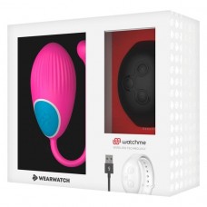 Розовое виброяйцо с черным пультом-часами Wearwatch Egg Wireless Watchme (DreamLove D-227555)