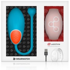 Голубое виброяйцо с нежно-розовым пультом-часами Wearwatch Egg Wireless Watchme (DreamLove D-227552)