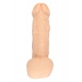 Телесный фаллос с мошонкой для трусиков с плугом - 17,5 см. (LOVETOY (А-Полимер) 201200)