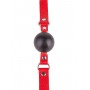 Чёрный кляп-шар с красным ремешком (Sitabella 3091-2)