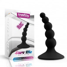 Черный анальный стимулятор с шариками Lure me Beaded Anal Plug - 10,3 см. (Lovetoy 1023 black)