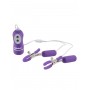 Фиолетовые зажимы с вибрацией на соски  (Pipedream PD3235-12)