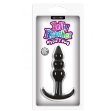 Чёрная анальная пробка Jelly Rancher T-Plug Ripple - 10,9 см. (NS Novelties NSN-0451-33)