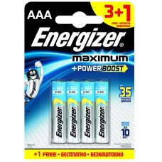 Батарейки Energizer MAX типа E92/AAA - 4 шт. (3+1 в подарок) (Energizer E300248501)