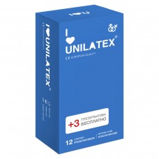 Классические презервативы Unilatex Natural Plain - 12 шт. + 3 шт. в подарок (Unilatex Unilatex Natural Plain №12 + №3)