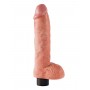 Телесный вибромассажер 10  Vibrating Cock with Balls - 25,4 см. (Pipedream PD5410-21)