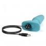 Голубая вибропробка с ротацией шариков RIMMING REMOTE CONTROL PLUG TEAL - 15,2 см. (b-Vibe BV-001-TL)