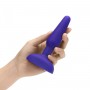 Фиолетовая анальная вибропробка с 3 источниками вибрации TRIO REMOTE CONTROL PLUG  PURPLE - 13,5 см. (b-Vibe BV-002-PUR)