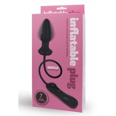 Чёрная анальная пробка с вибрацией и расширением Inflatable Plug - 12 см. (Seven Creations 16-64BLK BX)