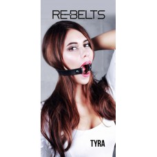 Чёрный кожаный чокер-кляп Tyra Black (Rebelts 60001rebelts)