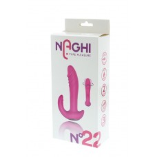 Розовый вибратор-ротатор с дополнительным отростком NAGHI NO.22 RECHARGEABLE DUO VIBRATOR (Tonga 530022)