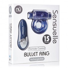 Синее эрекционное виброкольцо REMOTE BULLET COCKRING (NU Sensuelle 340129)